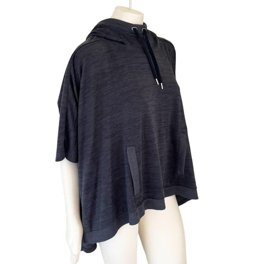 ATHLETA Blissful Hooded Poncho in Dark Heather Gray SZ M